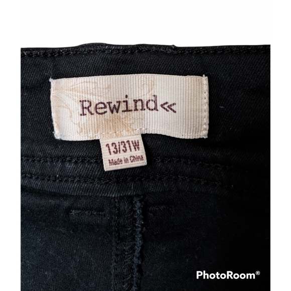 Rewind Black Jeans Size 13 Wide Stretch Zippers 6 Pockets Denim - Picture 4 of 6